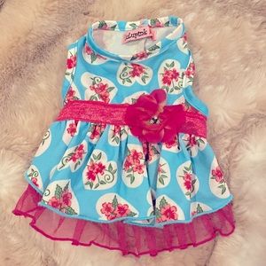 Lulu pink floral dog dress